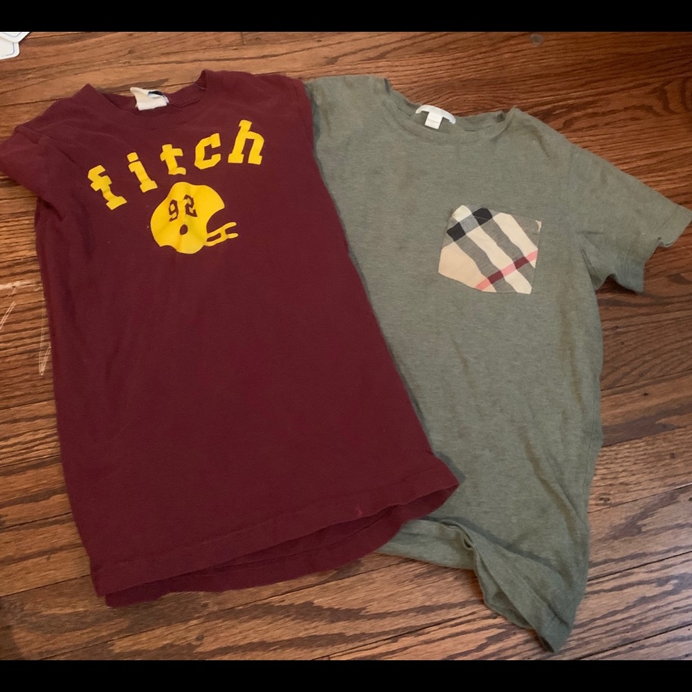 Short sleeve Burberry and Abercrombie boys shirt